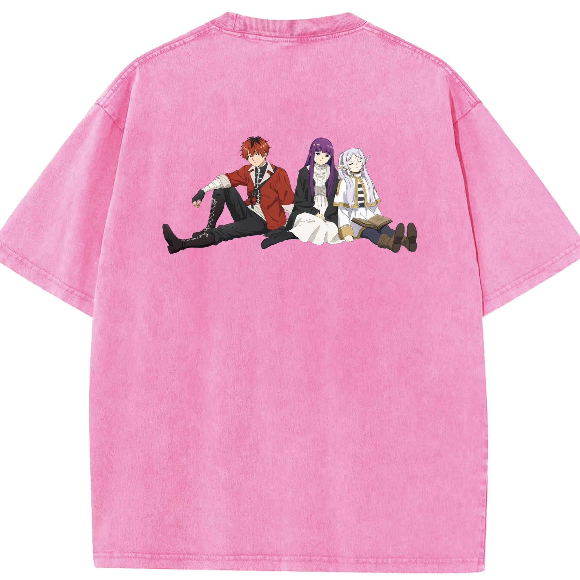 （画像用） 葬送のフリーレン Frieren 綿100% ヴィンテージ風 半袖Tシャツ（背面プリント）